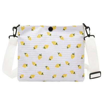 

Strawberry Print Shoulder Satchel Packs Canvas Women Large Crossbody Bags