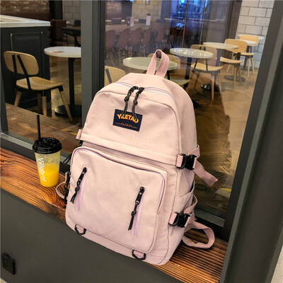 

Schoolbag female Korean high school students round junior high school girls large capacity simple Joker Mori male backpack