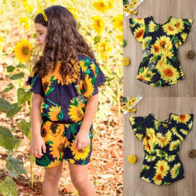 

Toddler Baby Girl Sun flower Romper Bodysuit Jumpsuit Summer Clothes Outfits