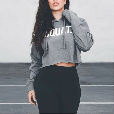 

Women Jumper Crop Top Hooded Full Hoodie Sweatshirt Sport Wear Pullover Hoody