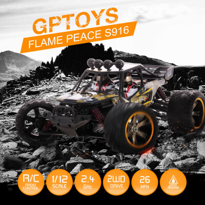 

GPTOYS FLAME PEACE S916 112 2WD 26MPH High Speed Off-Road Truck RC Car Desert Vehicle Kids Toy