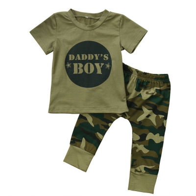 

Newborn Baby Boys Girls Camo T-shirt Top Pants Leggings Outfits Set Clothes