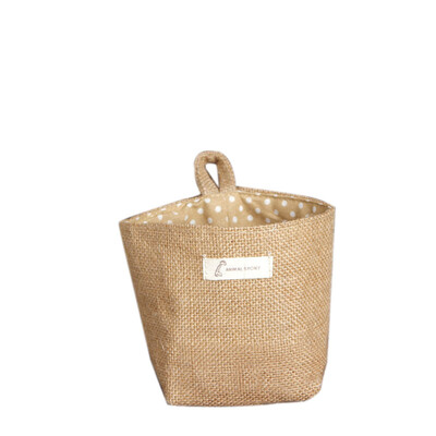 

Siaonvr Polka Dot Small Storage Sack Cloth Hanging Non Woven Storage Basket BG
