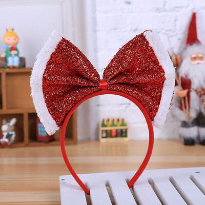 

Siaonvr Hot Christmas Headband Santa Xmas Party Decor Double Hair Band Clasp Head Hoop