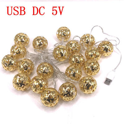 

Yellow 10W 3M20 Hollow Ball LEDs Light String Waterproof Indoor or Outdoor Lamp for Holiday Party Lighting Decoration