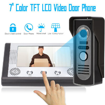 

7" TFT Color Video Door Phone Intercom Doorbell Home Security System Kit IR Camera Monitor Speakerphone