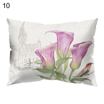 

Fresh Petunia Flower Letter Throw Pillow Case Cushion Cover Sofa Bedding Article