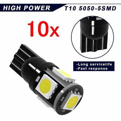 

10x Super White T10 5050 Led Dome Map License Interior Light Bulbs 192 194 2825