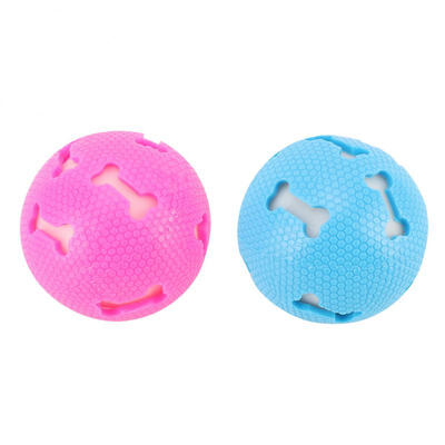 

Greensen 2PCS Pet Dog Toy Sound Molars Teether Tooth Cleaning Shiny Toy Ball