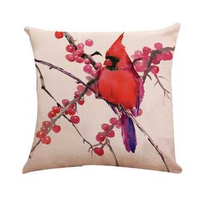 

〖Follure〗Bird Tree Cotton Linen Pillow Case Cushion Cover Waist Cover Home Decor