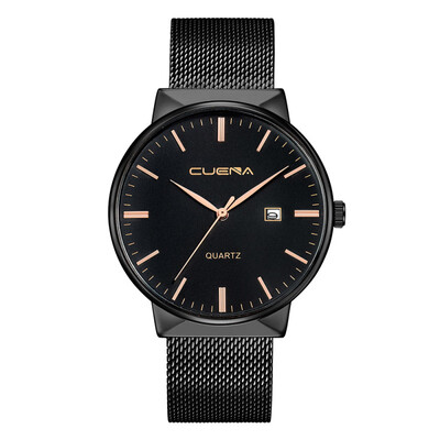 

Gobestart Luxury Ultra Thin Clock Male Steel Strap Date Quartz Watch Mens Wrist Watch