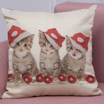 

Siaonvr New Christmas Cotton Linen Pillow Case Sofa Cushion Cover Home Decor