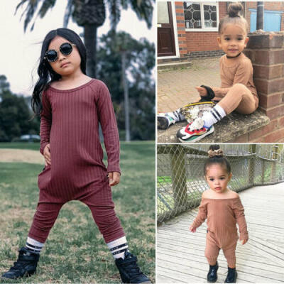 

US Newborn Baby Girl Kids Long Sleeve Clothes Romper Bodysuit Autumn Winter 1-5Y