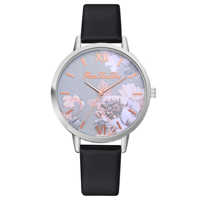 

FanTeeDa Relogio Feminino Fashion Flower Watch Women Casual Quartz Wristwatch Female Clock Montre Cuir Femme Ladies Watch 533