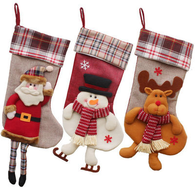 

New Hot Christmas Decorations Free Christmas Stockings Santa Socks Christmas Gift For Year Candy Gift Bags For Kids