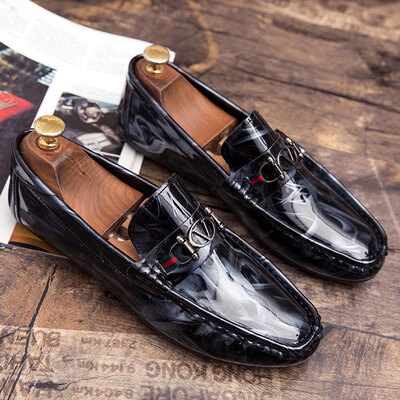 

Summer Youth Lok Fu Dou Tide Shoes Mens Leather Shoes British Spiritual Youth Club One Foot Lazy Mens Shoes