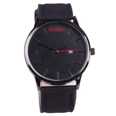 

European&American fashion big dial mens casual watch calendar matte belt watch