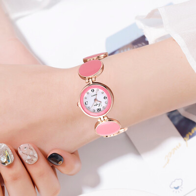 

〖Follure〗Simple Casual Fashion Round Splicing Strap Delicate Female Bracelet Watch