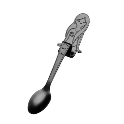 

Cute Mermaid Spoon 304 Stainless Steel Teaspoon Long Handle Coffee Spoons Sugar Dessert Appetizer Seasoning Bistro Flatware Hangin