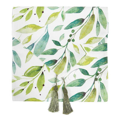 

Tropical Rainforest Leaves Print Table Runner Simple Tablecloth Table Cover