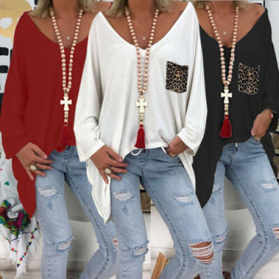 

Womens Loose Tops Long Sleeve Pullover Casual Blouse Shirt Ladies T-Shirt