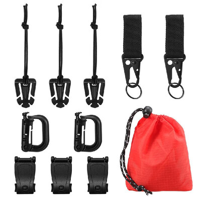 

11 Attachment Kit for Tactical Molle Bag Backpack Vest Belt D-Rings Web Dominators Buckles Straps