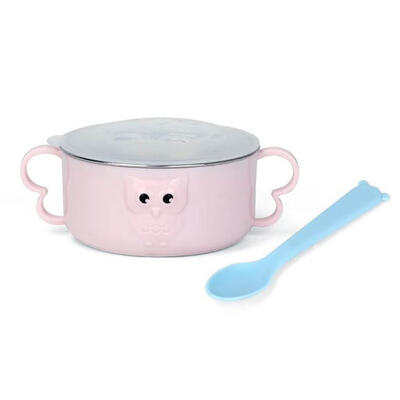

Baby Stainless Steel Thermal Bowl Toddler Tableware Feeding Dish with Spoon
