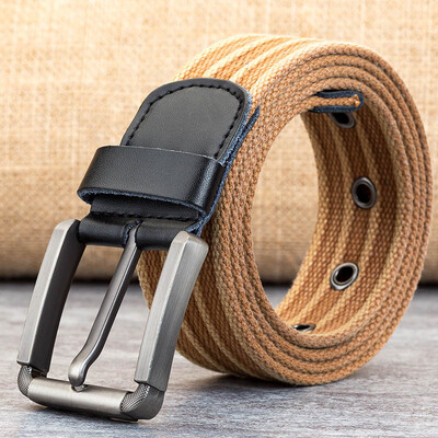

Fashion Unisex belt High Quality weaving Washed Canvas Insert buckle Men belt sports Men&Women Multifunction casual belt