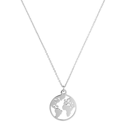 

Hollow Round World Map Pendant Necklace Fashion Women Jewelry Birthday Gift
