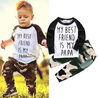 

Newborn Baby Girls Boys Clothes T-shirt Tops Camouflage Pants Outfits Set 0-18M