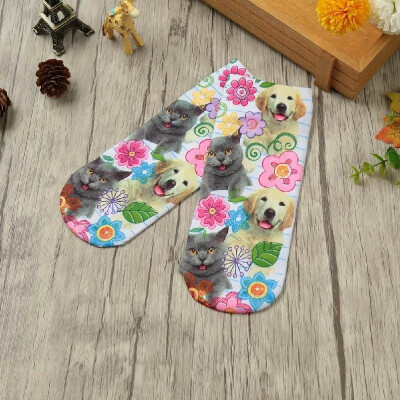 

New Fashion Women Socks Cute Cartoon Print Low Cut Ankle Breathable Stretchy Casual Socks