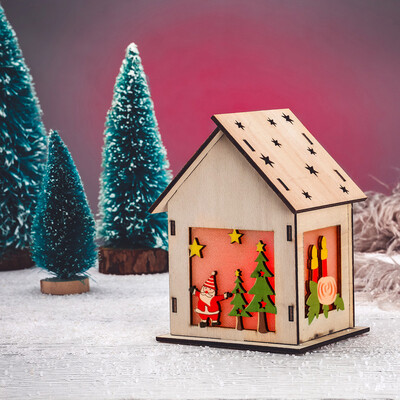 

〖Follure〗Christmas Ornaments LED Light Chalet Hotel Bar Christmas Tree Decoration