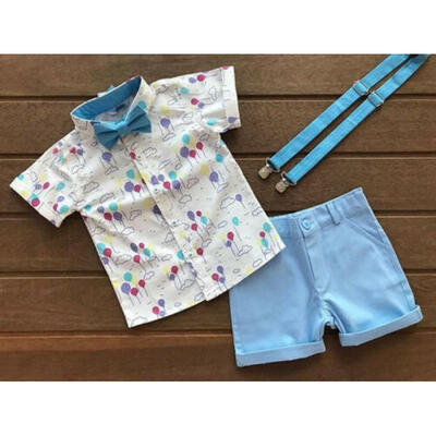 

Toddler Kids Baby Boy Gentleman Clothes Shirt Tops Shorts Pants Formal Outfit US