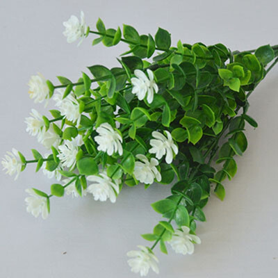 

FUNNYBUNNY 5PCS Artificial Flowers Outdoor Red UV Resistant Plants Plastic Fake Window Box Wholesale