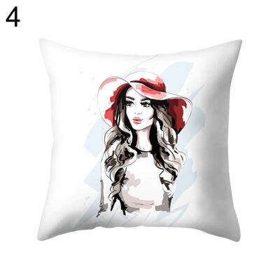 

Fashion Cool Girl Lady Pillow Case Cushion Cover Sofa Bed Car Cafe Office Decor