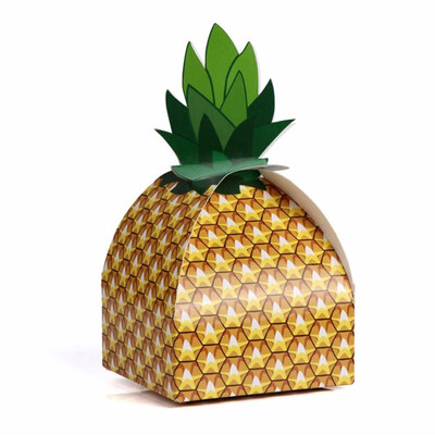 

FUNNYBUNNY Large Pineapple Favor Boxes 10pcs 3D Pineapple Gift Boxes for Tropical Hawaiian Party DIY Summer Beach Wedding Decor