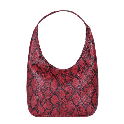 

Women Serpentine Handbag PU Leather Shoulder Bag Snake Print Shopping Bag Female Retro Messenger Bags T2G