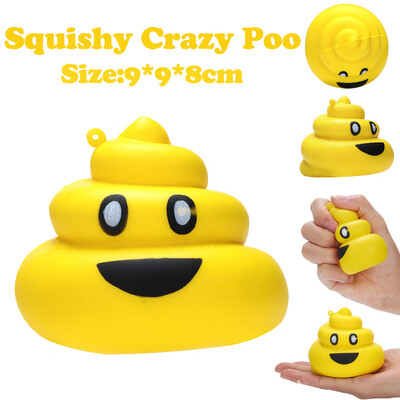 

YIWULA9cm Yellow Crazy Poo Squishies Slow Rising Squeeze Scented Stress Relieve Toy