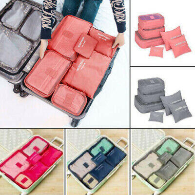 

6Pcs Waterproof Travel Storage Bags Clothes Packing Cube Luggage Organizer Pouch