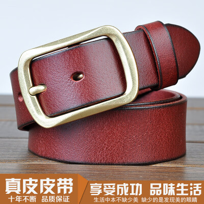 

The first layer of cowhide Japanese word alloy buckle wild mens soft belt retro casual denim tree plaster belt