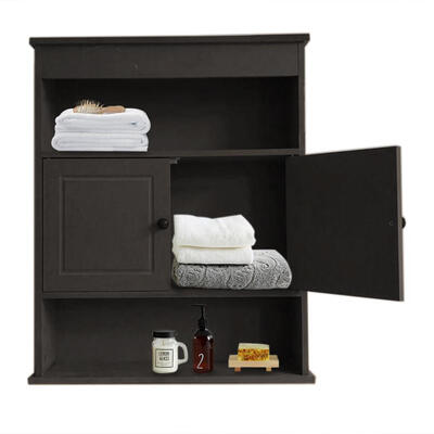 

Bathroom Cabinet Home Kitchen Wall Mounted Storage Medicine Cabinet with Doors&Shelves Over The Toilet Espresso Brown