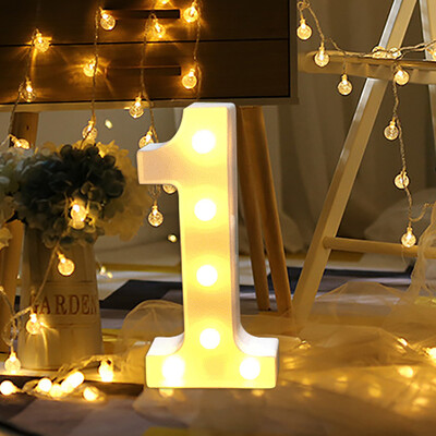 

JPGIF Alphabet LED Digital Lights Light Up White Plastic Digital Standing Hanging 0