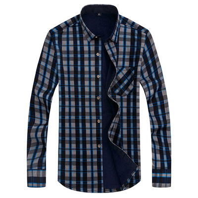 

Tailored Fashion Mens Casual Print Pliad Slim Long Sleeve Shirt Blouse Tops