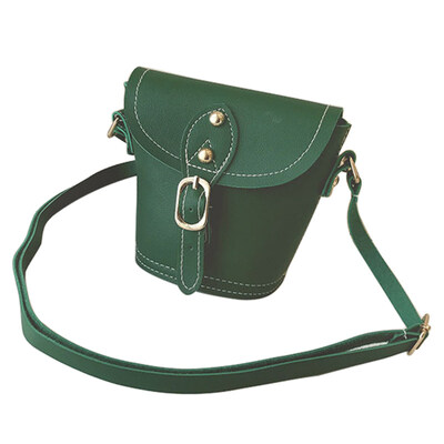 

Vintage Faux Leather Solid Color Buckle Women Mini Shoulder Pouch Messenger Bag