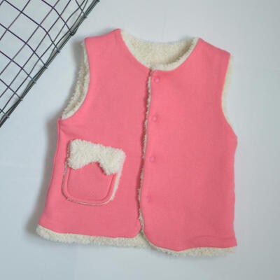 

Casual Fleece Winter Vest Girls Solid Color Cotton Waistcoat Warm Jackets