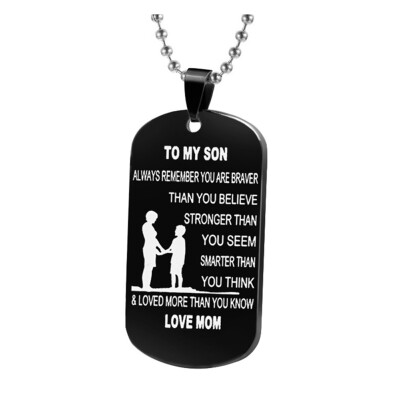 

Dog Tags Pendant Necklace Family Jewelry To My Son Daughter We Love You Love Dad Mom Necklace Military Army Cards