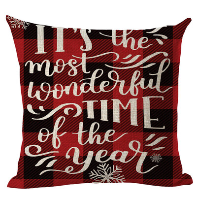 

Siaonvr Merry Christmas Pillow Cases Linen Sofa Cushion Cover Home Decor Pillow Core