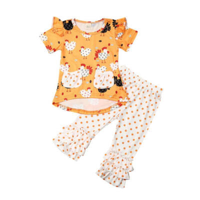 

2019 Thanksgiving Newborn Baby Turkey Outfits Short Sleeve Tops Pants 2PCS Set