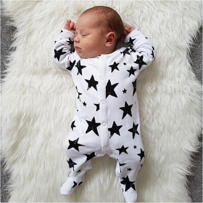 

Newborn Baby Boy Girl Cotton Long Sleeve Romper Jumpsuit Bodysuit Clothes Outfits