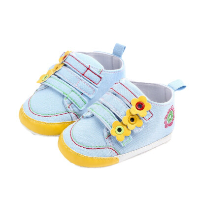 

Spring Autumn Baby Shoes Girls Boys First Walkers Cotton Material Small Flower Canvas Shoes BabyToddler Shoes 0-1T